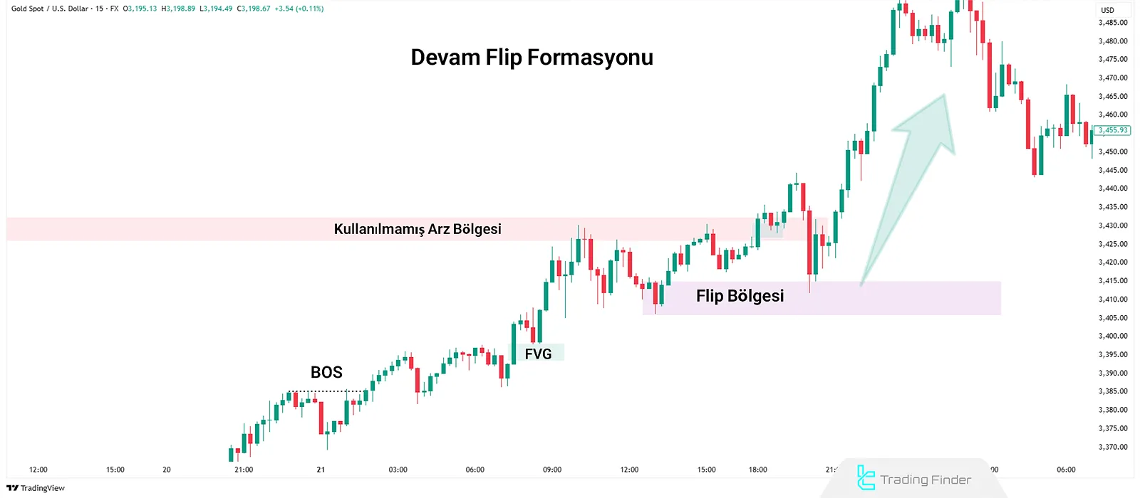 Devam Formasyonunda Boğa Flip