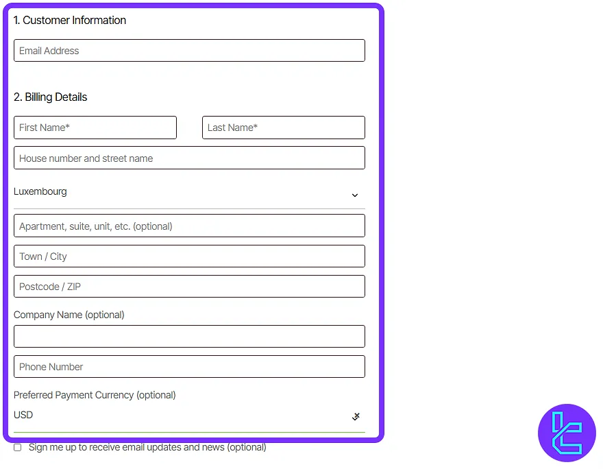 Blueberry Funded fatura formu