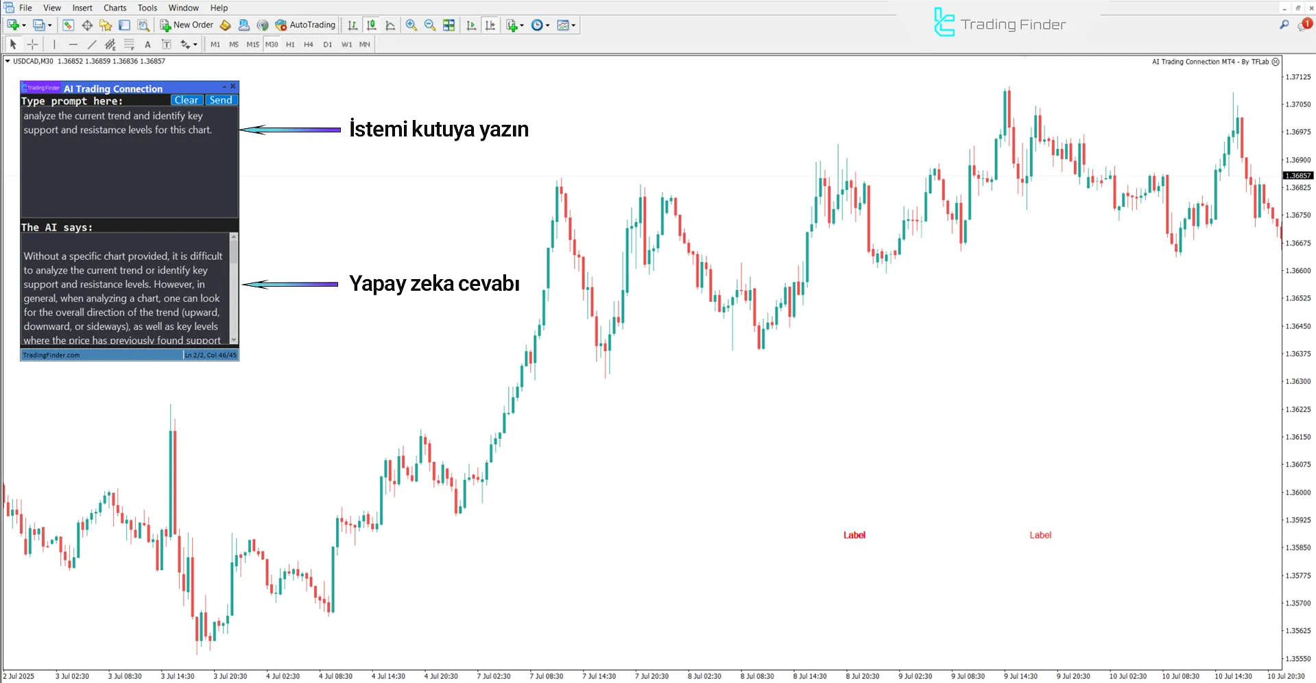 Kullanıcı prompt’una göre komutun yürütülmesi – AI Trading Connection