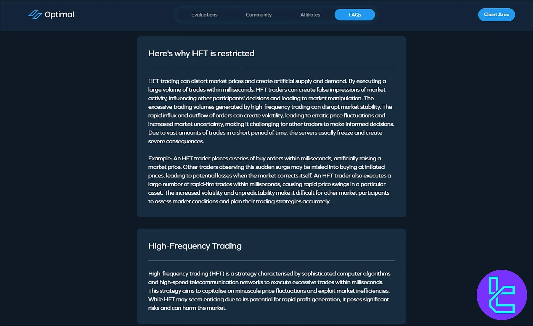 Optimal Traders Kuralları
