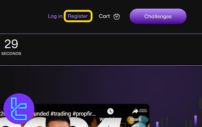 Hesap oluşturma düğmesini gösteren WeGetFunded ana sayfası