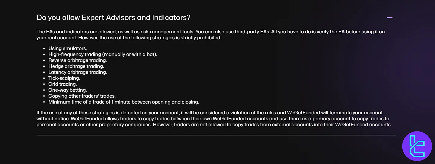 WeGetFunded EA kuralları