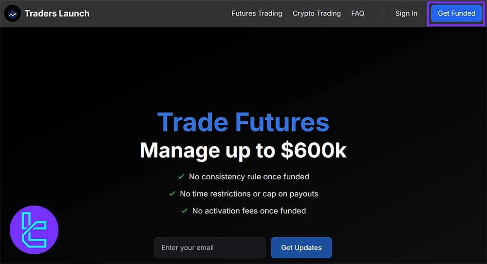 Traders Launch kayıt butonu