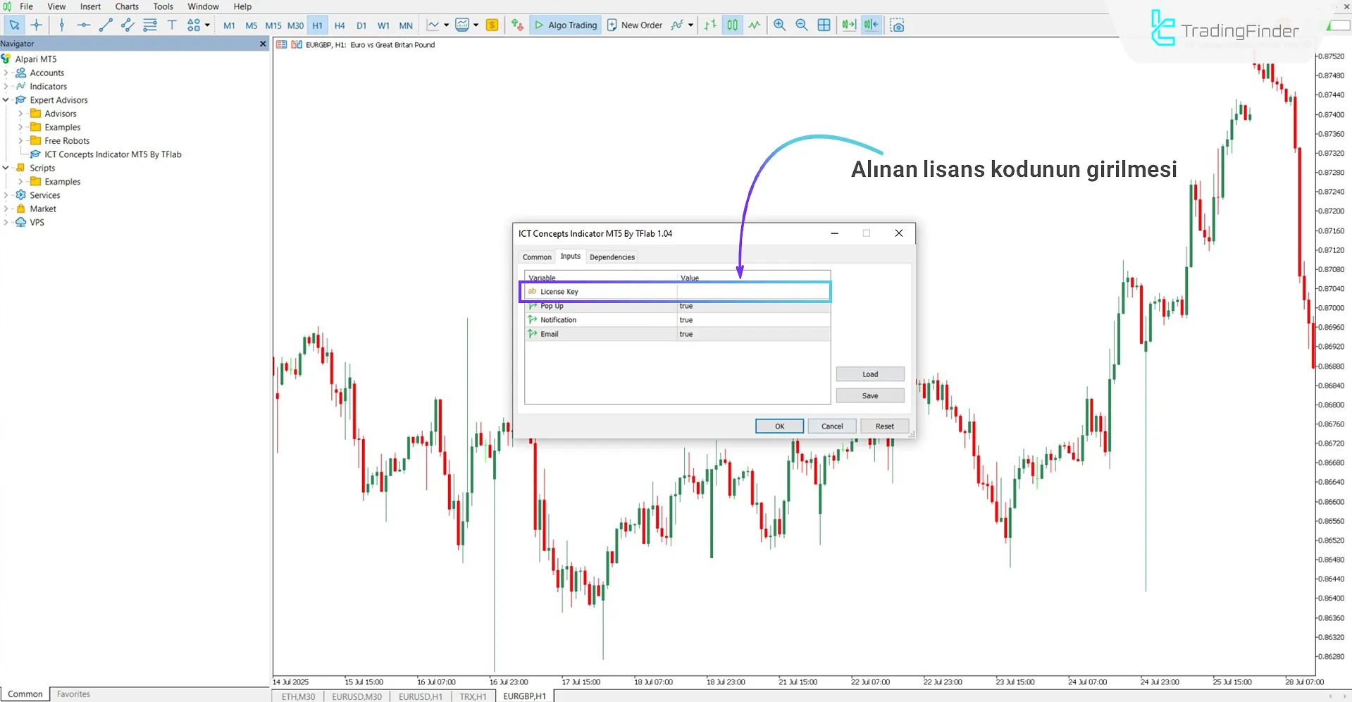 Expert için ilk etkinleştirme yöntemi