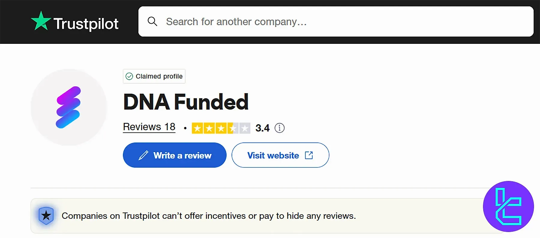DNA Funded Trustpilot