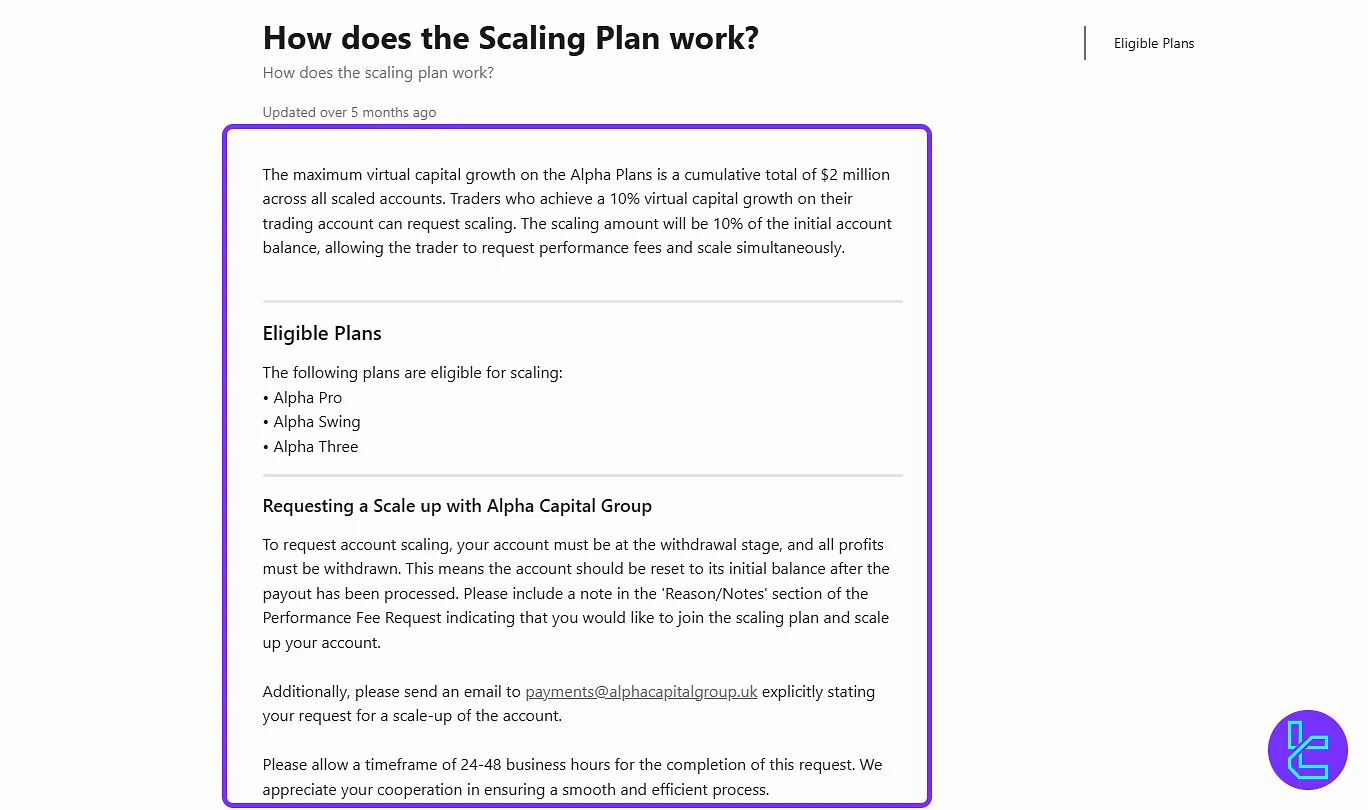 Alpha Capital Group ölçekleme