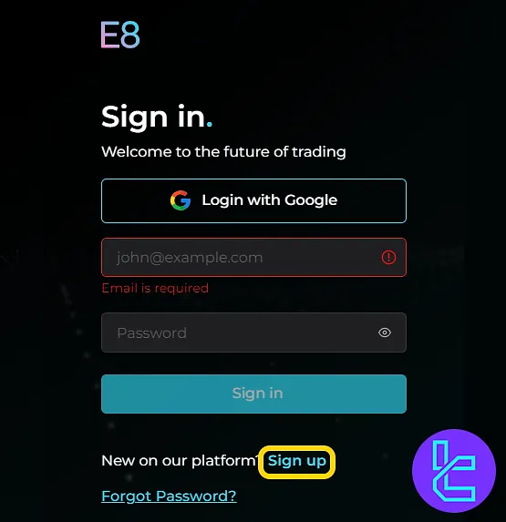 E8 Markets Kayıt Olma