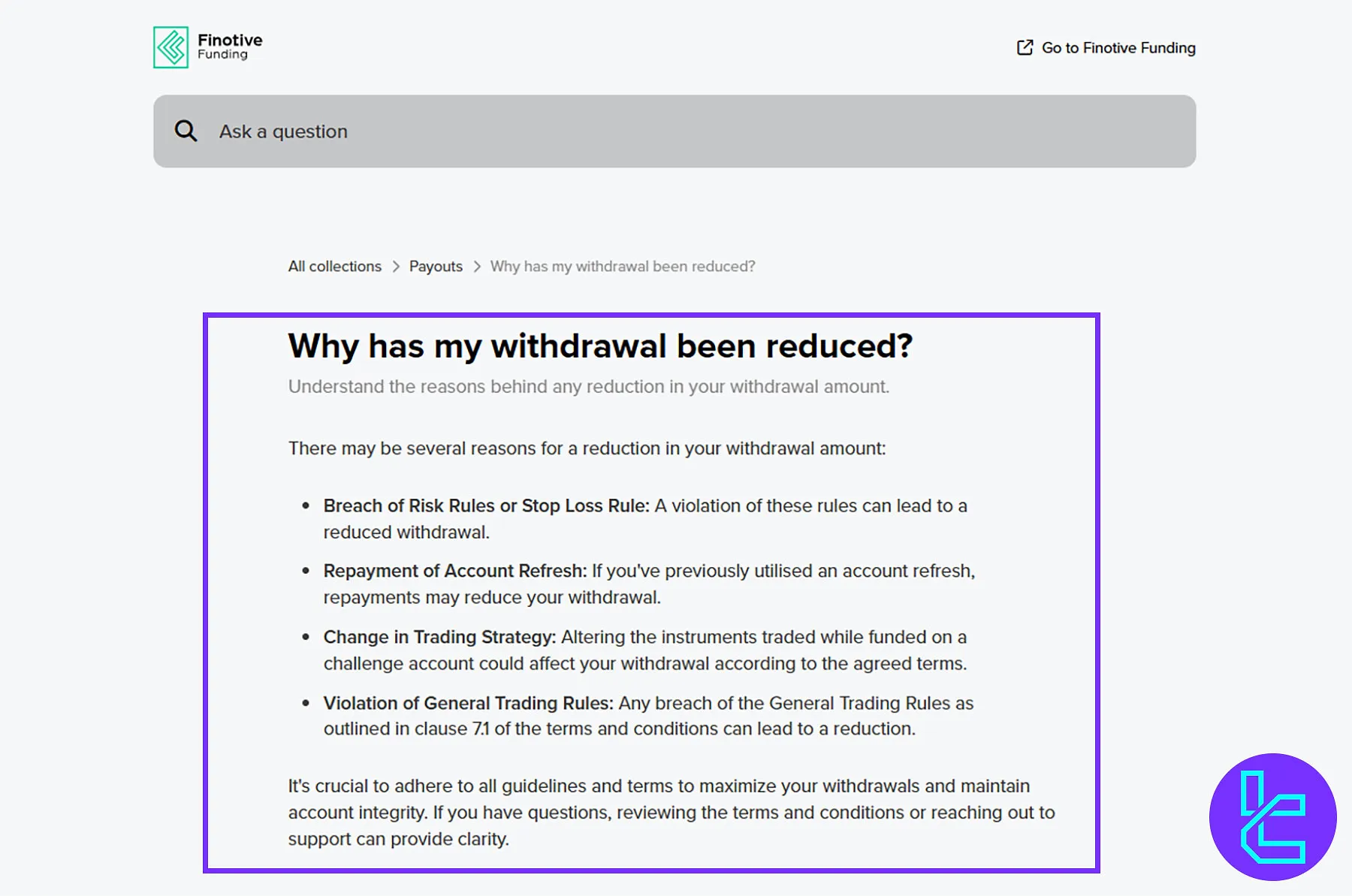 Finotive Funding Ödeme Politikası