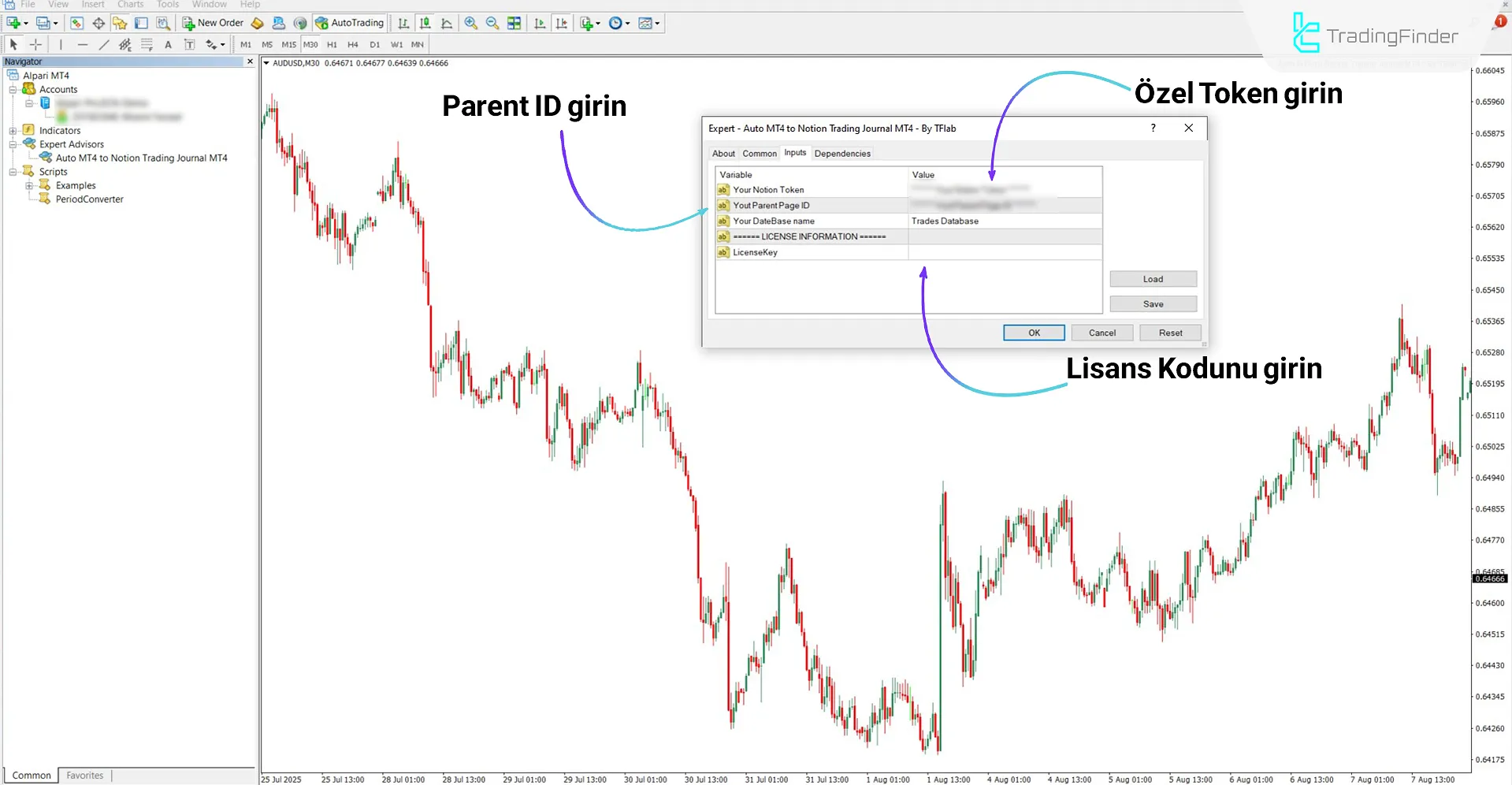 Otomatik MT4 to Notion Ticaret Günlüğü Expert’in Kurulumu