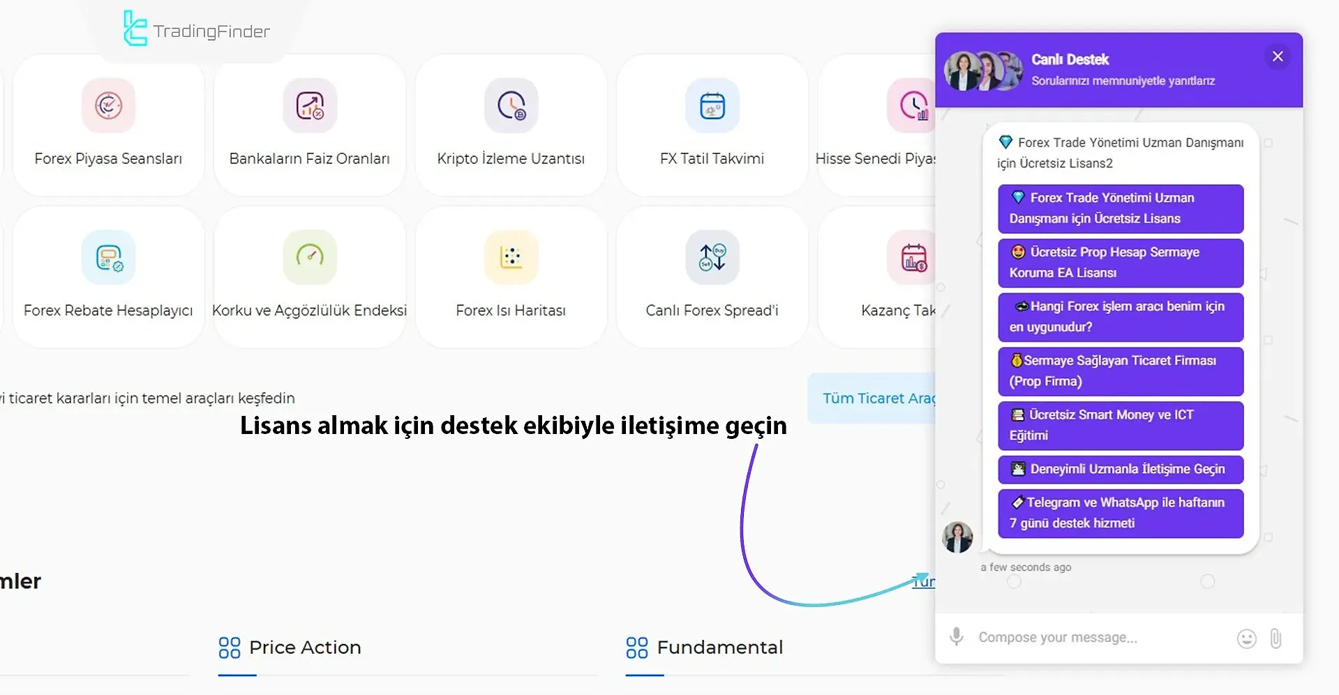 Destek aracılığıyla expert advisor lisansı alma