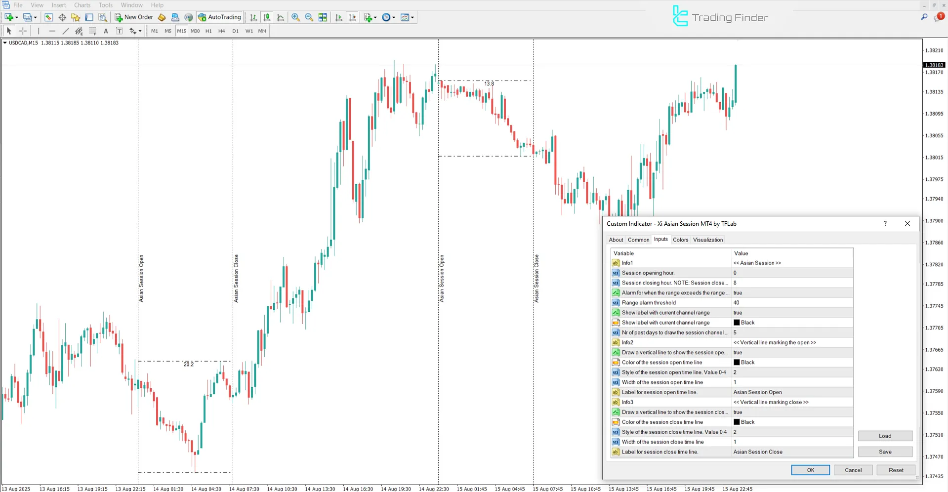Xi Asya Seansı Göstergesi ayar penceresi