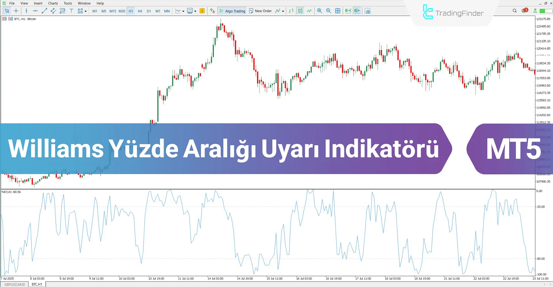 WPR Uyarılı Osilatörü MT5 için İndir – Ücretsiz – [TradingFinder]