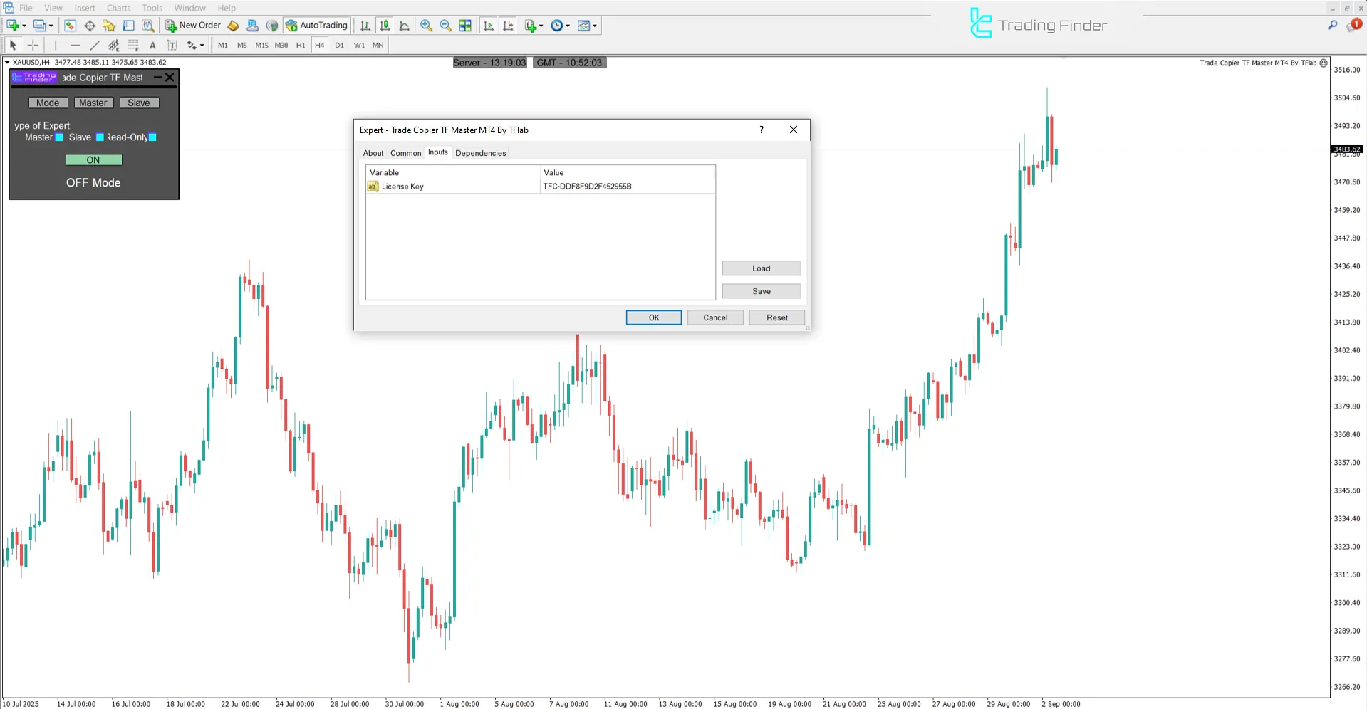 Trade Copier TF Master Expert Advisor (Trade Copier TF Master) ayarları