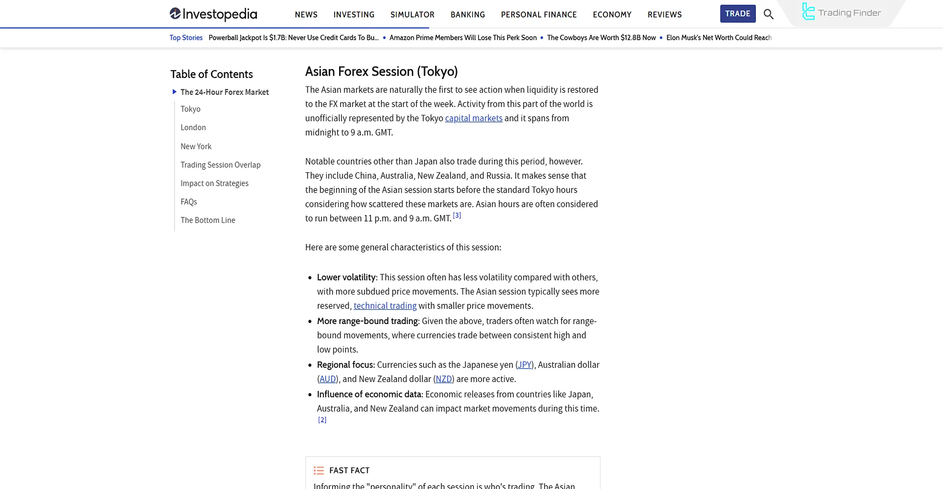 Investopedia ticaret seansları makalesi