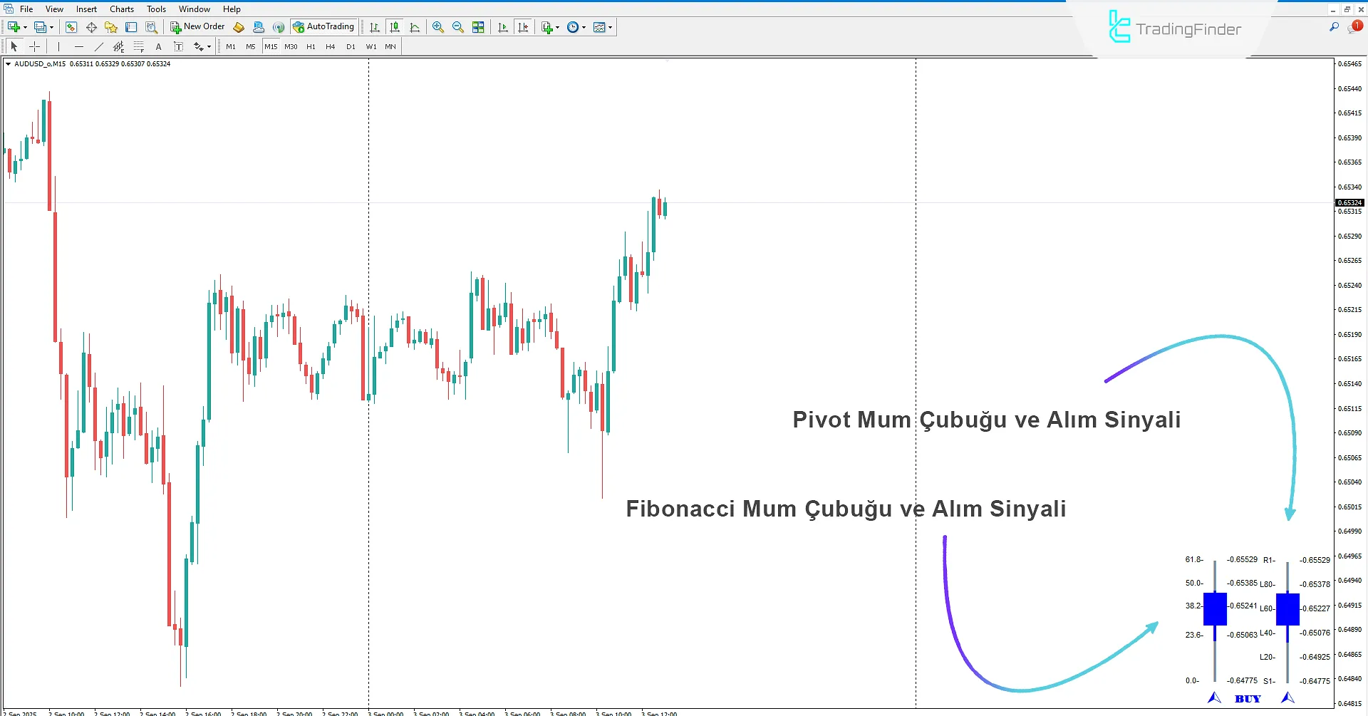 Fibo Pivot Mum Çubuğu Göstergesi İndir MetaTrader 4'te 1