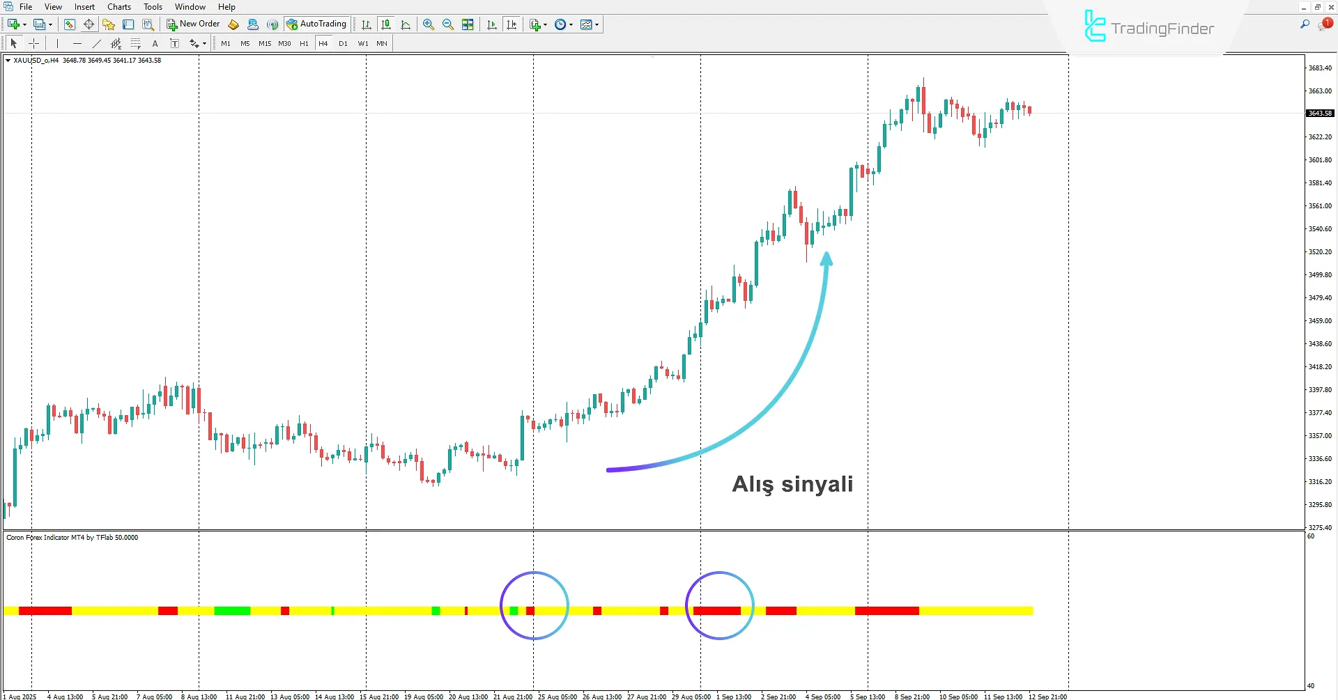 Coron Forex Göstergesi İndir MetaTrader 4 için - TradingFinder 1