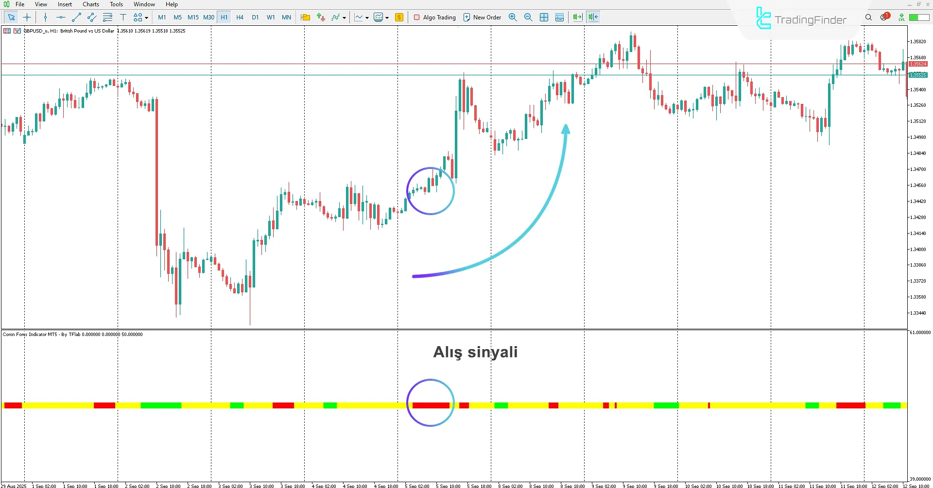 Coron Forex Göstergesi İndir MetaTrader 5 için - TradingFinder 1