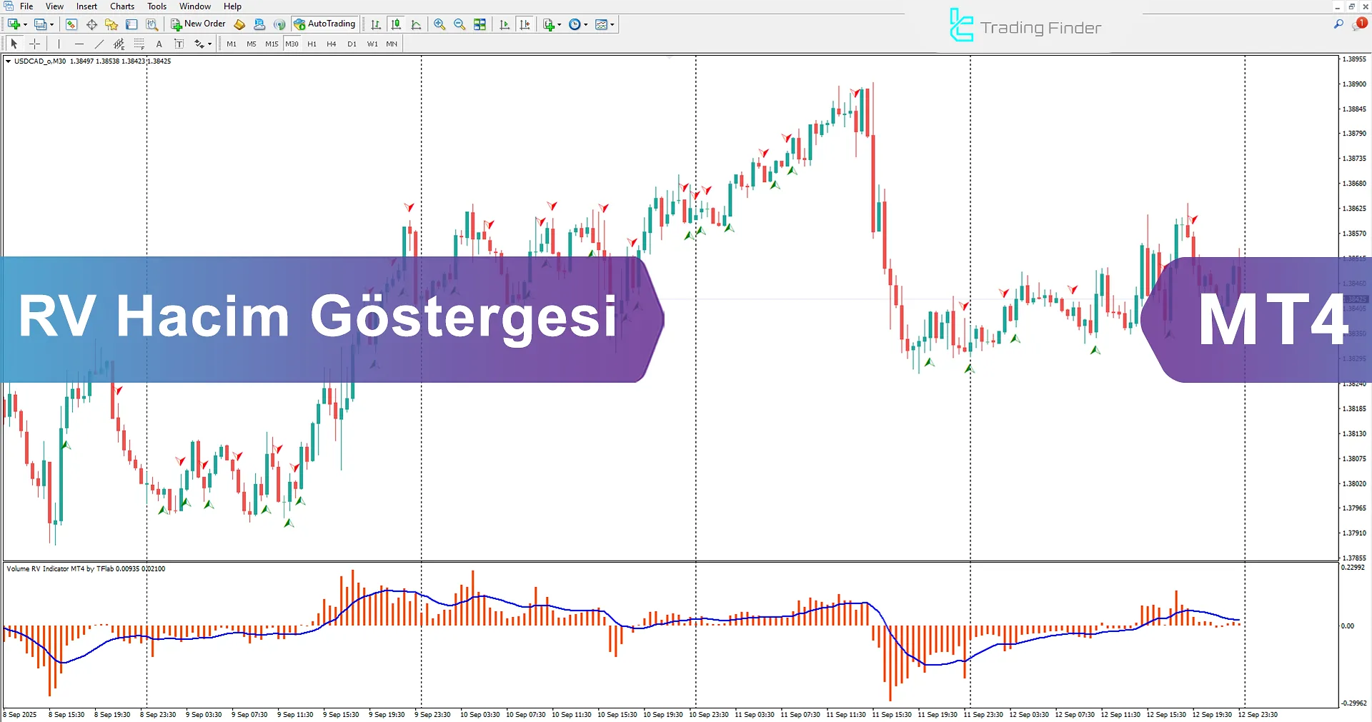 Hacim RV Göstergesi İndir MetaTrader 4 için - TradingFinder