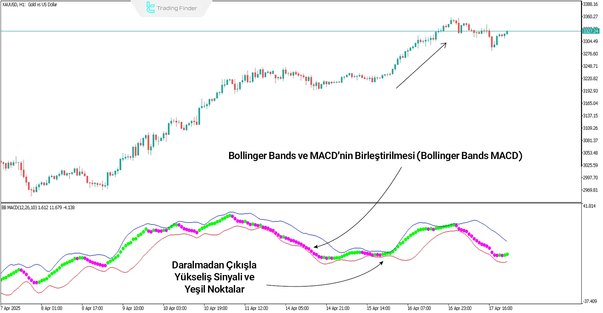 Birleşik Bollinger Bands ve MACD göstergesi