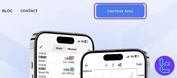 Elites Funding Üye Alanı düğmesi