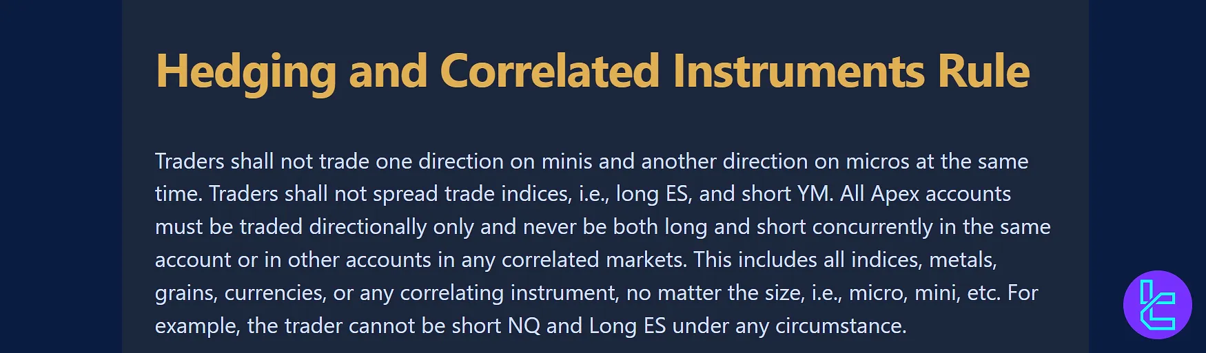 Apex Trader Funding’de Hedging