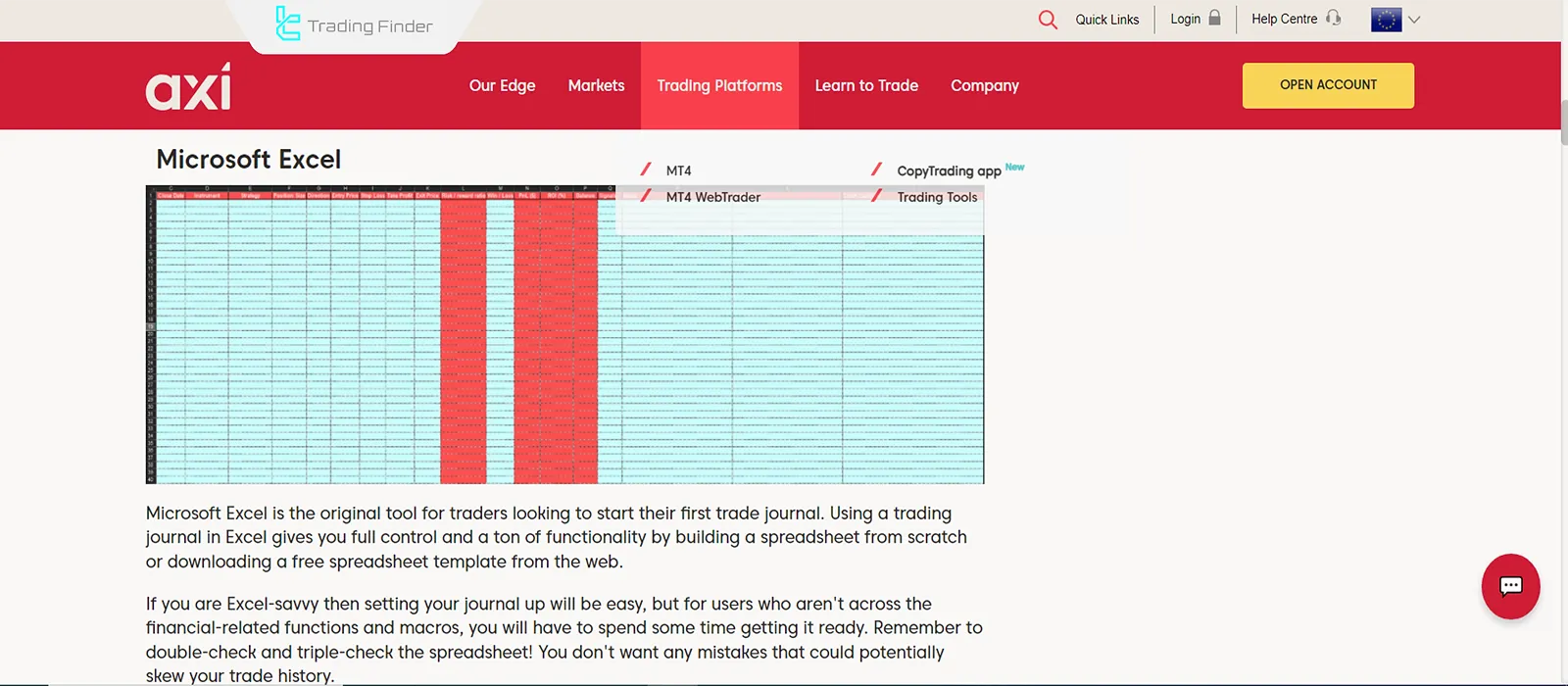 İşlem günlüğünde Excel