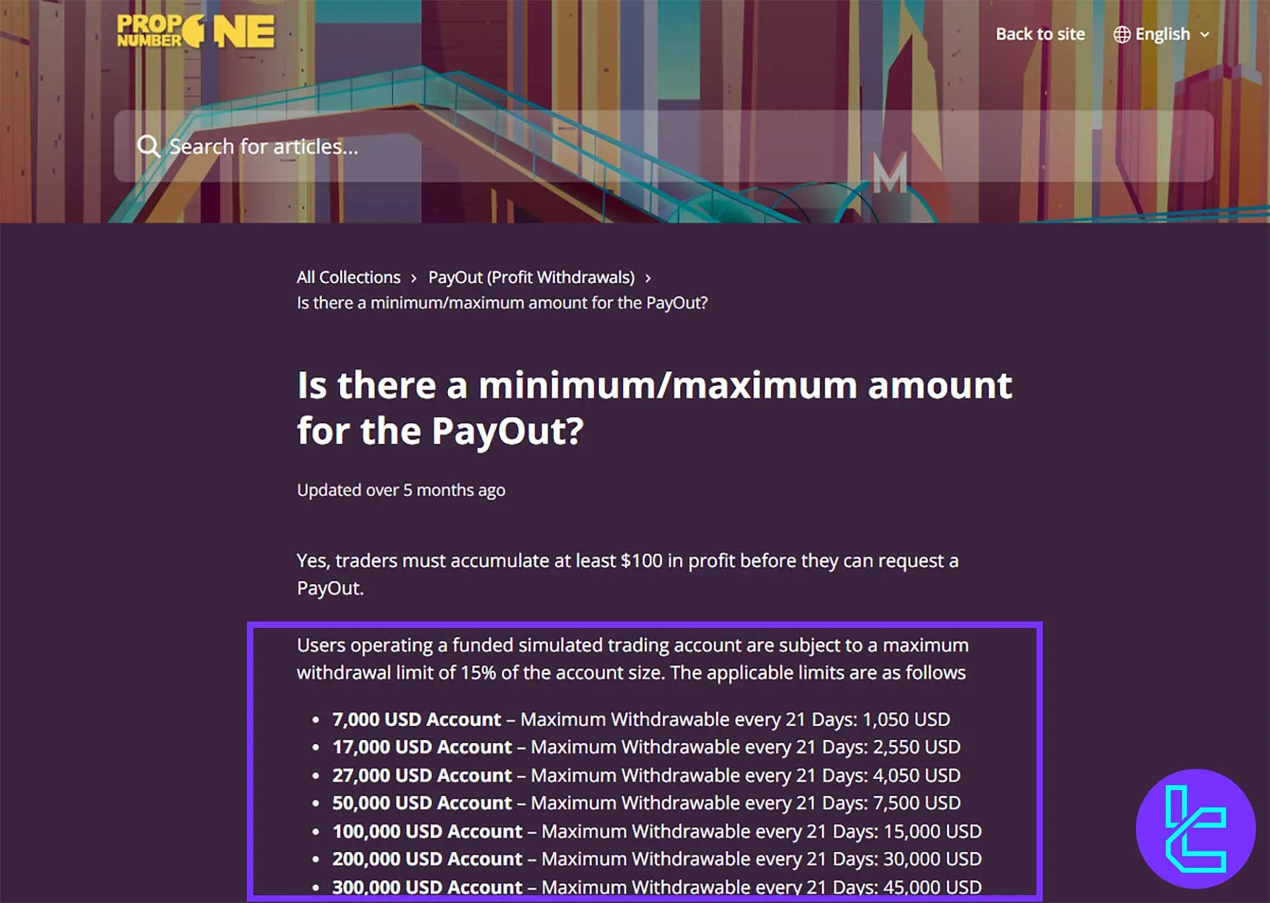 Prop Number One ödeme politikası genel bakış