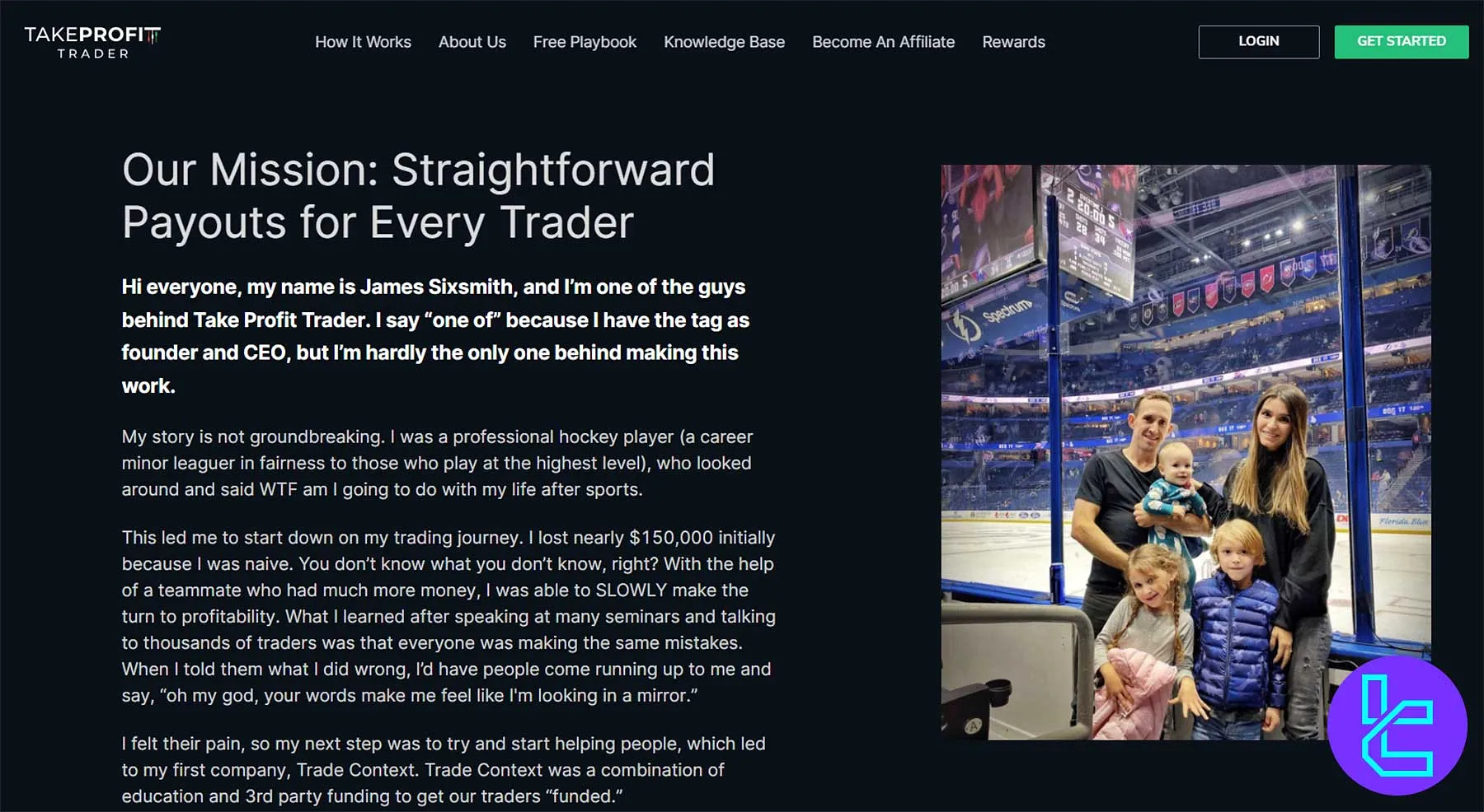 Take Profit Trader CEO’su ve eski profesyonel hokey oyuncusu James Sixsmith
