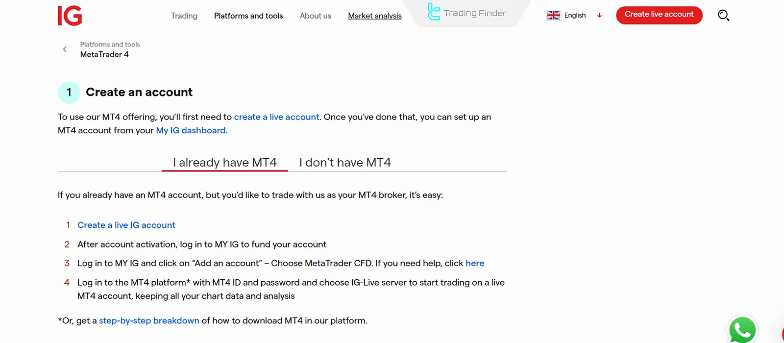 MT4’te hesap oluşturma