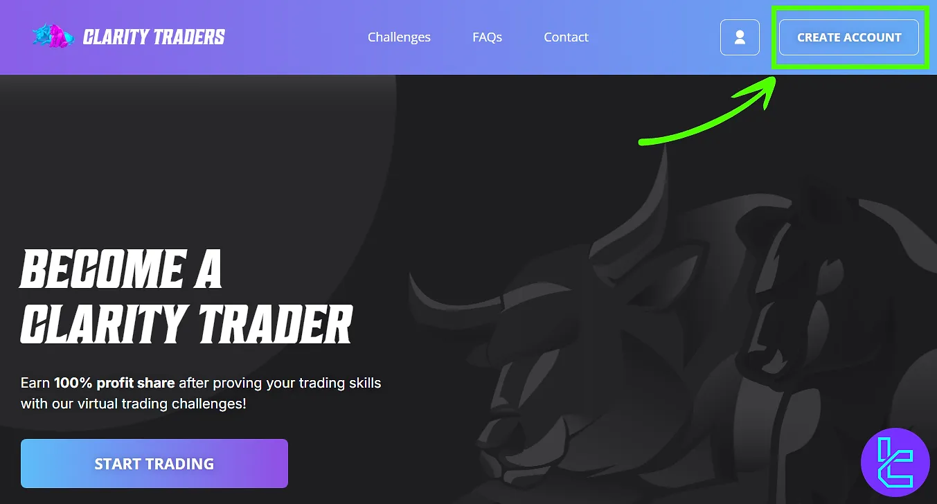 Clarity Traders hesap oluşturma butonu