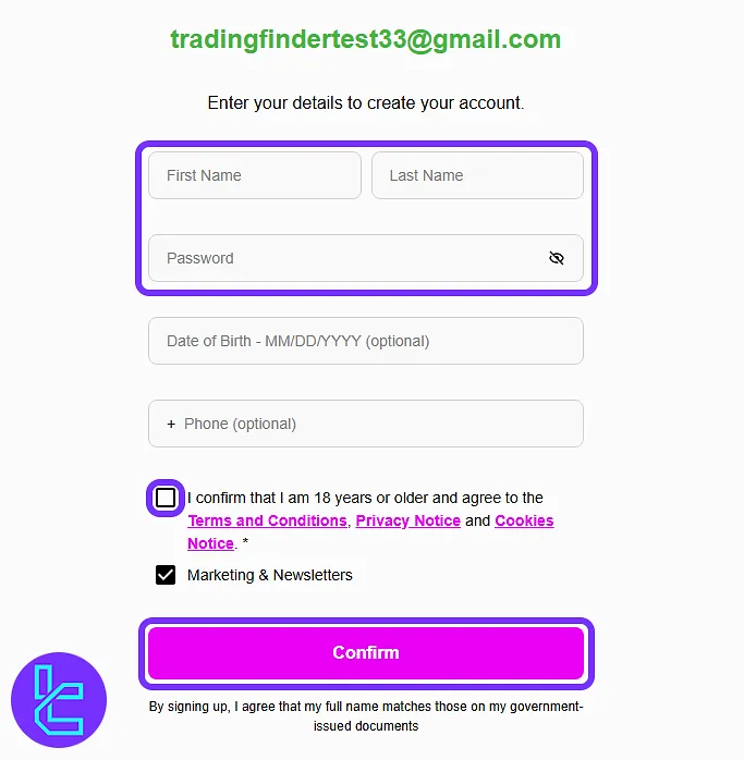 Clarity Traders profil tamamlama