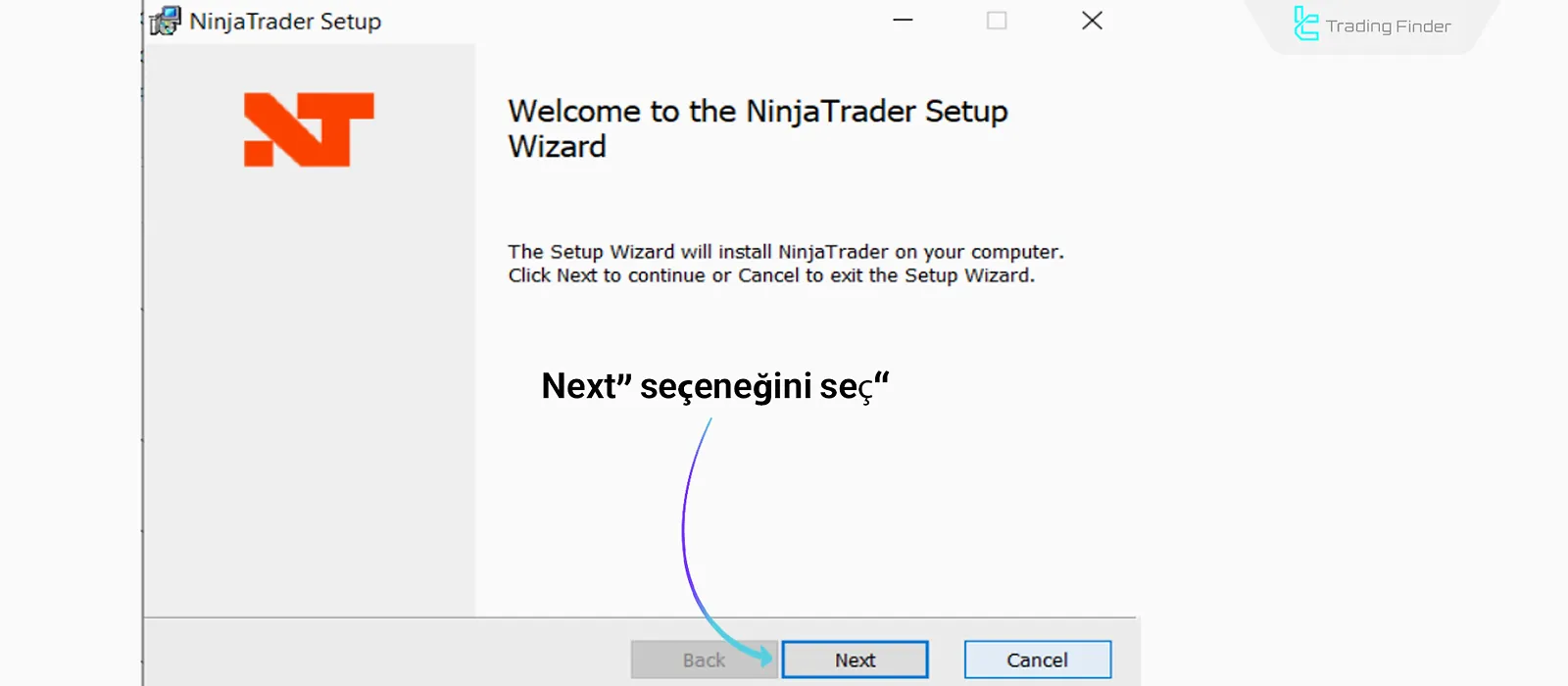 NinjaTrader Yükleyicisini Çalıştırma