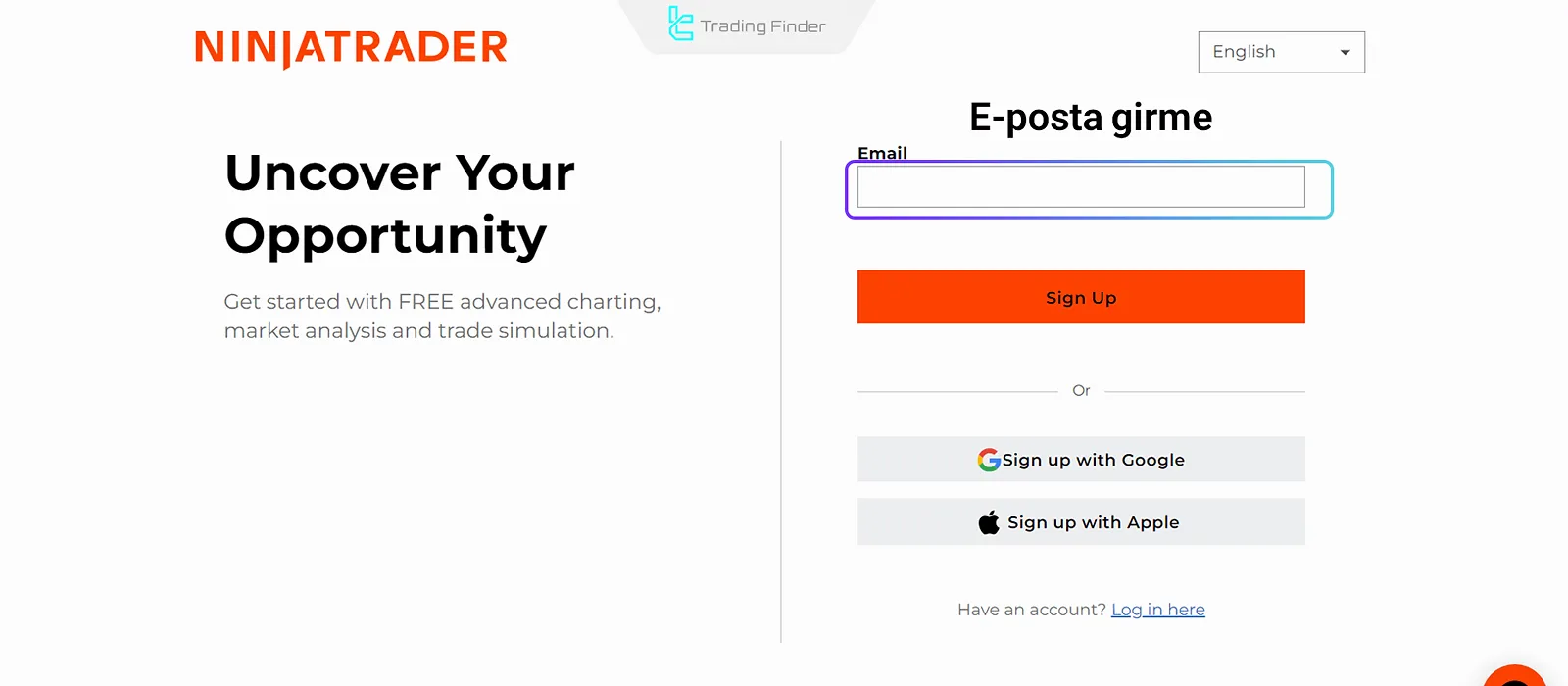 NinjaTrader Hesabı Oluşturma