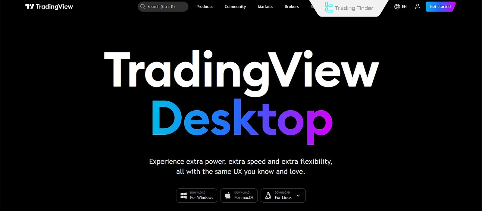 TradingView masaüstü indirme sayfası