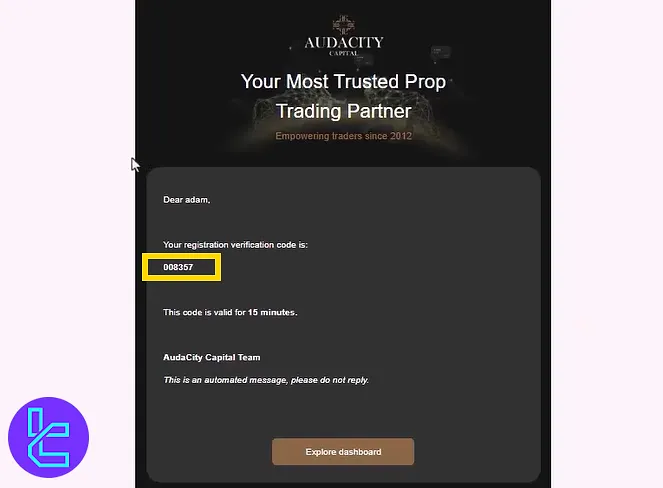 AudaCity Capital hesap oluşturma sürecinde e-posta ile gönderilen aktivasyon kodunu alma