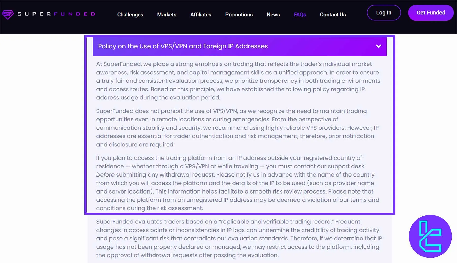 SuperFunded VPN Kullanım Politikası