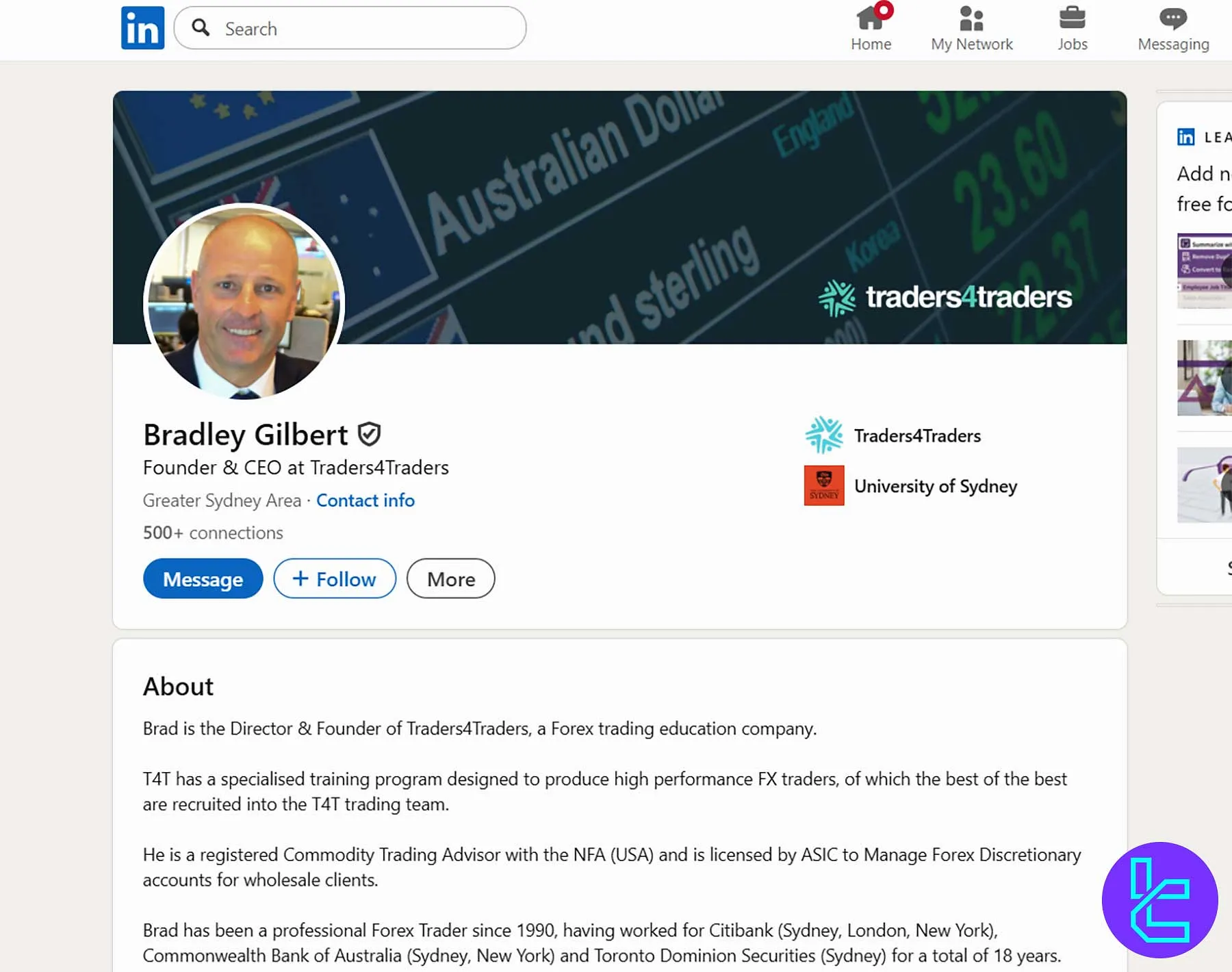 Bradley Gilbert, Traders4Traders ve T4TCapitalFM’in CEO’su