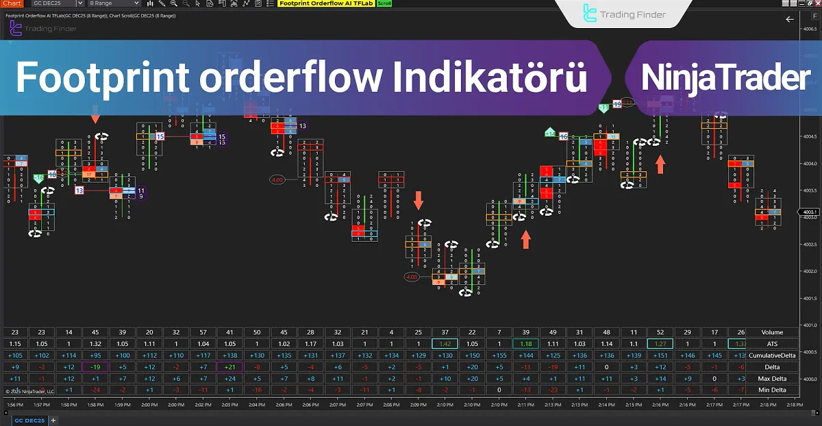 Footprint Orderflow Göstergesi NinjaTrader’da - Ücretsiz İndirin [TradingFinder]