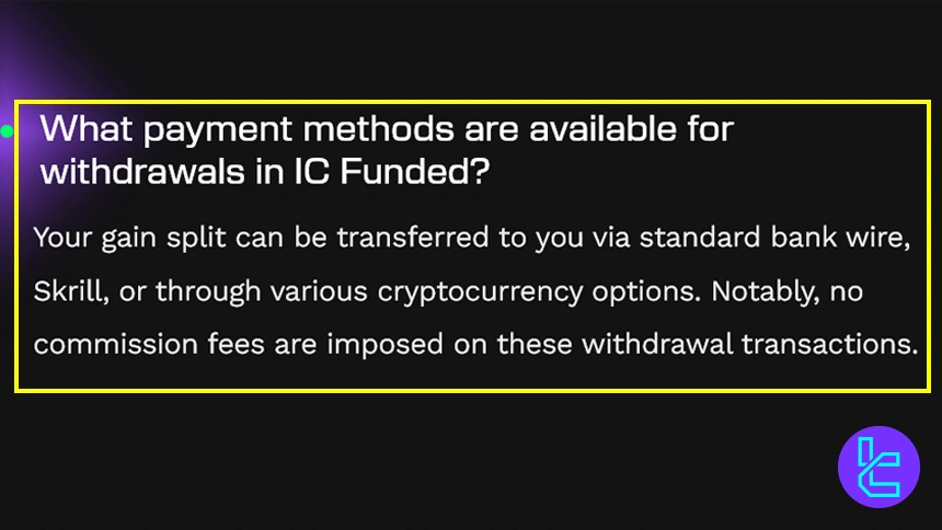 IC Funded para çekme yöntemleri