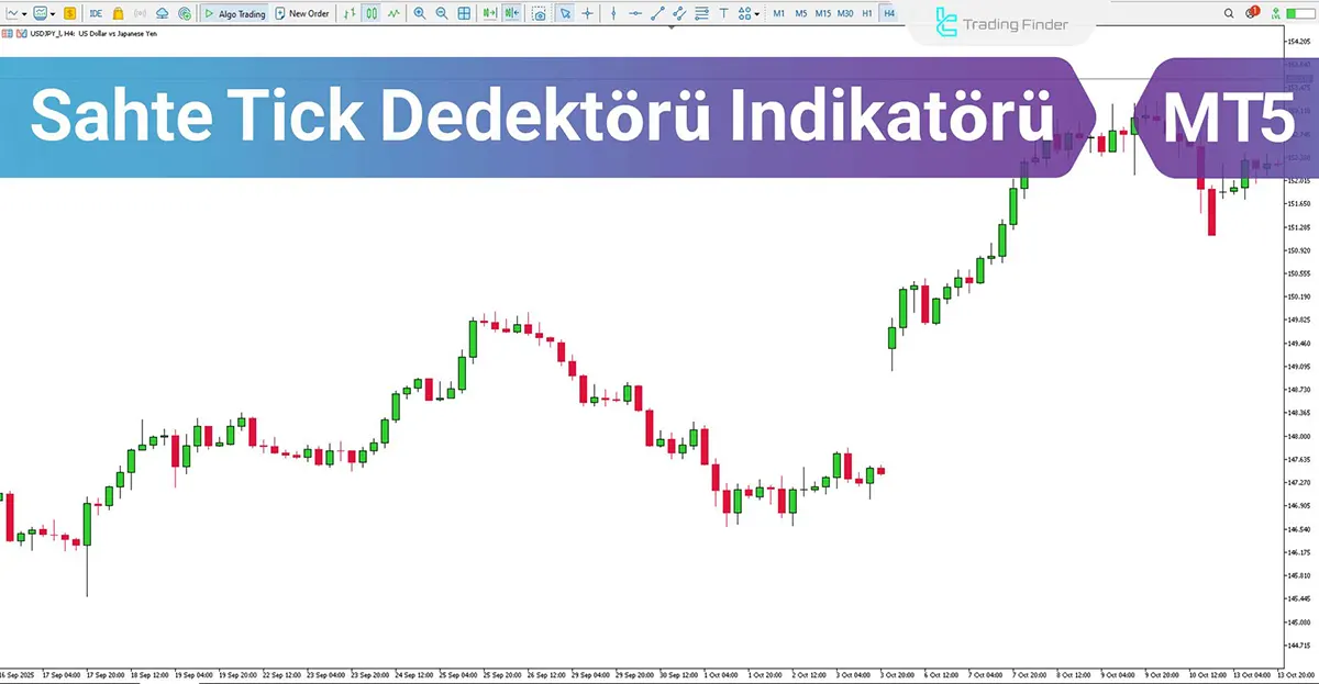 Rogue Tick Detector Indikatörü MetaTrader 5 - Ücretsiz İndir [TradingFinder]