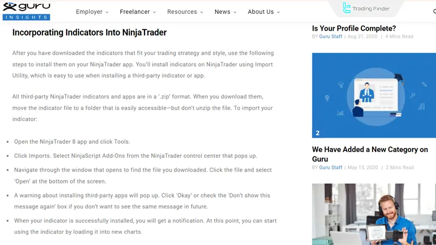 NinjaTrader’da göstergenin etkinleştirilmesi