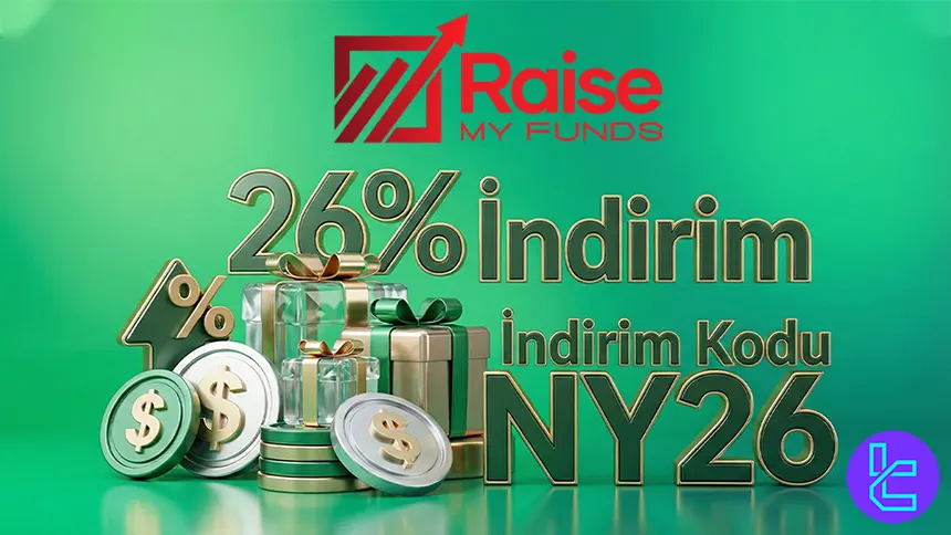 Tüm prop challenge’larda %26 indirim sunan RaiseMyFunds Yeni Yıl kampanyası
